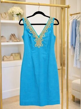 NWT Lilly Pulitzer Searulean Blue Bentley shift Dress - Size 2